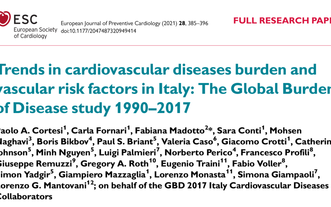 L’andamento del carico delle malattie cardiovascolari e dei fattori di rischio vascolari in Italia: Global Burden of Disease Study 1990-2017