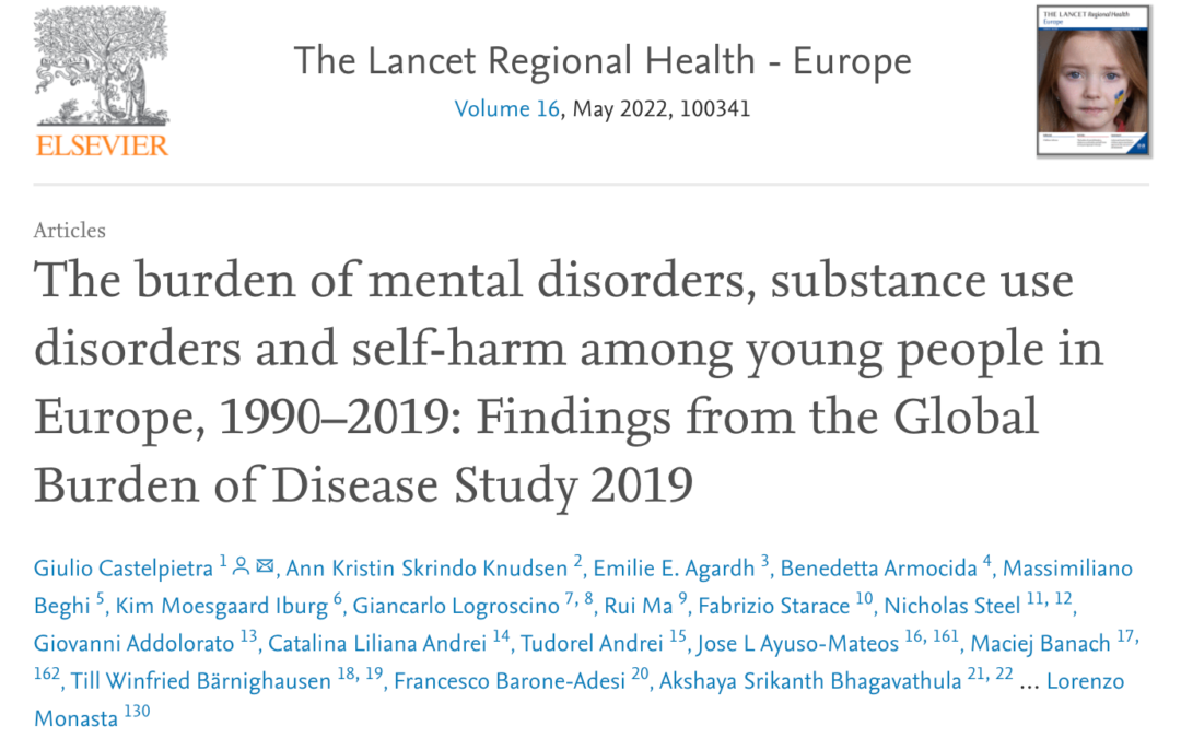 La salute mentale nei giovani in Europa: Global Burden of Disease Study 1990-2019